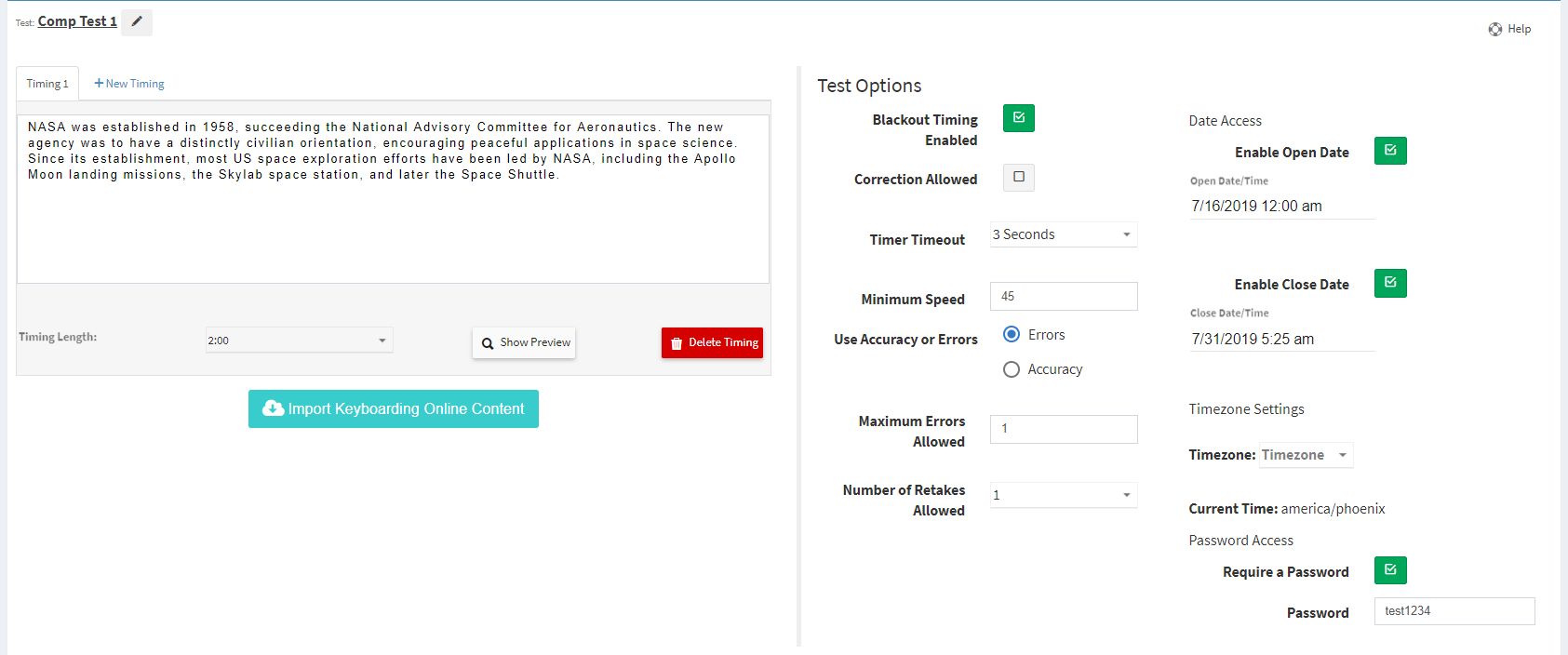 Tests are Here! - Keyboarding Online