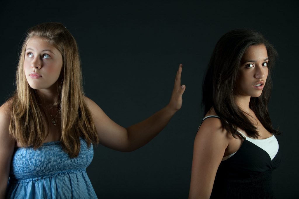 Two girls in conflict